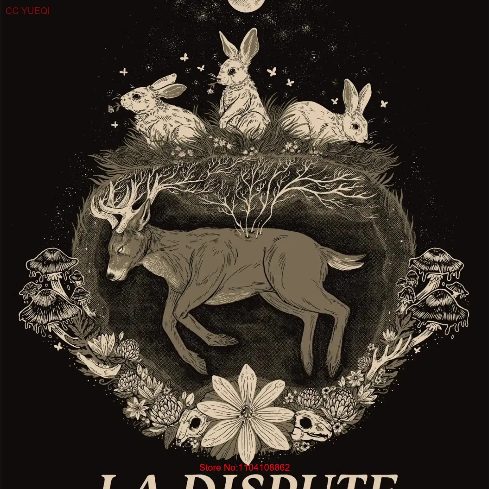 T-shirt noir La Dispute en cot - Vintage Fashion La avis et prix